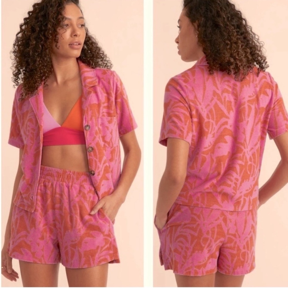 Marine Layer Pink and Orange Terry Cloth Matching Set